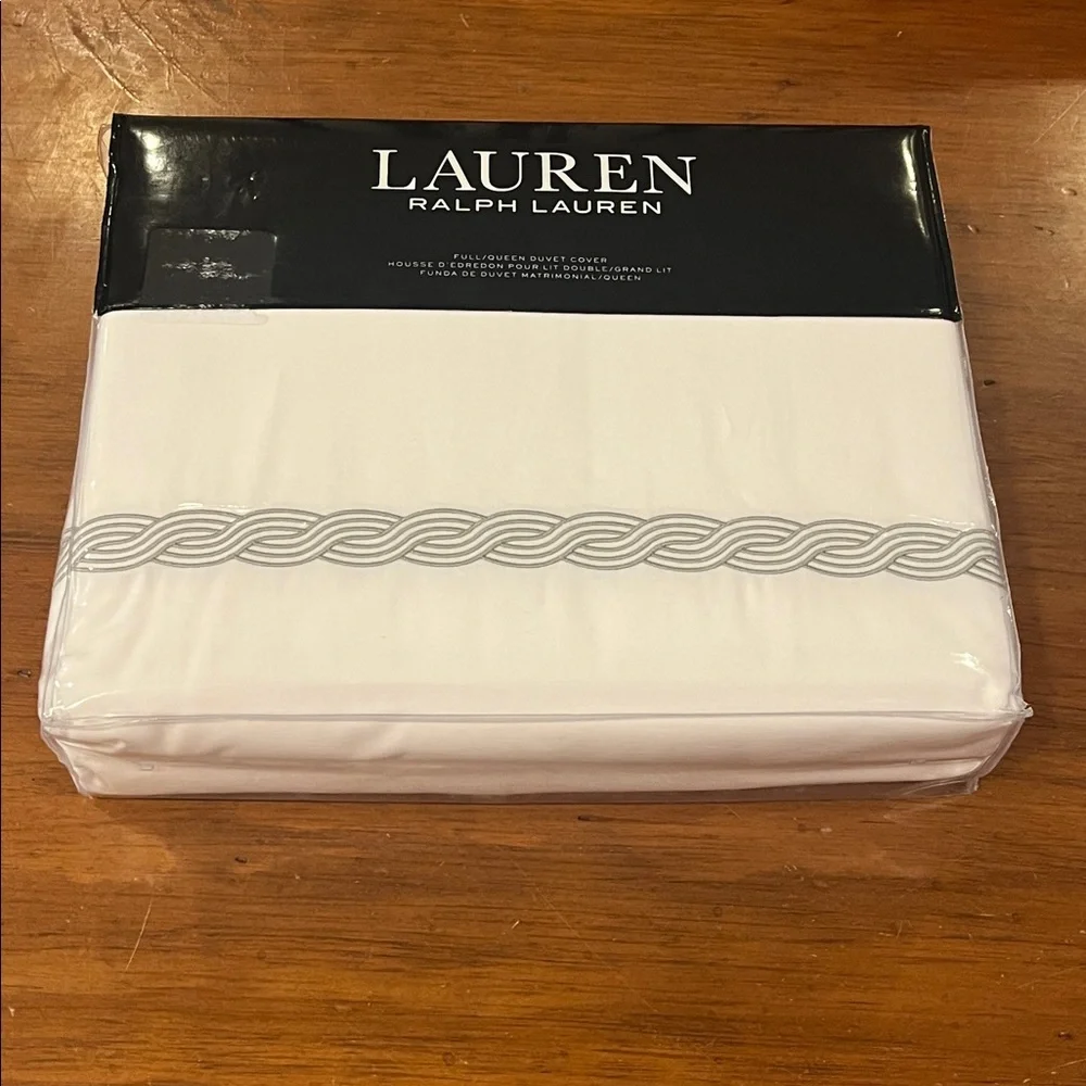 Ralph Lauren Spencer Cable Embroidery Queen Duvet Cover 1 King 2 Standard Shams